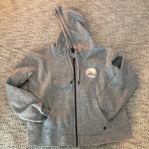 Roxy Gray Juniors Hoodie Jacket with Sunset Design